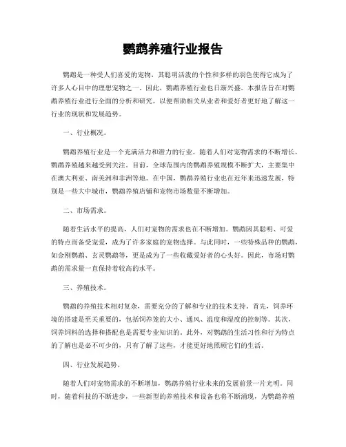 鹦鹉养殖行业报告