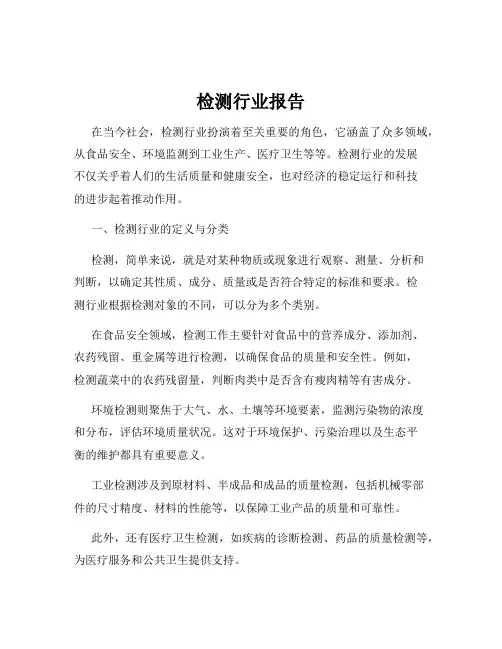 检测行业报告
