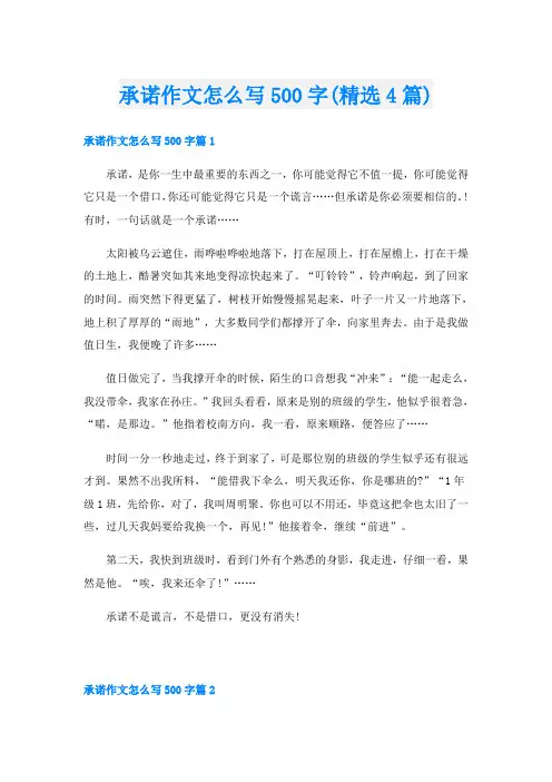 承诺作文怎么写500字(精选4篇)