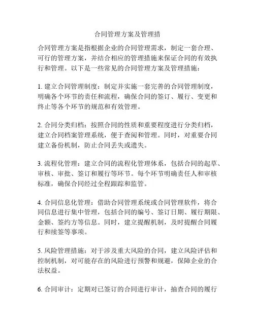 合同管理方案及管理措