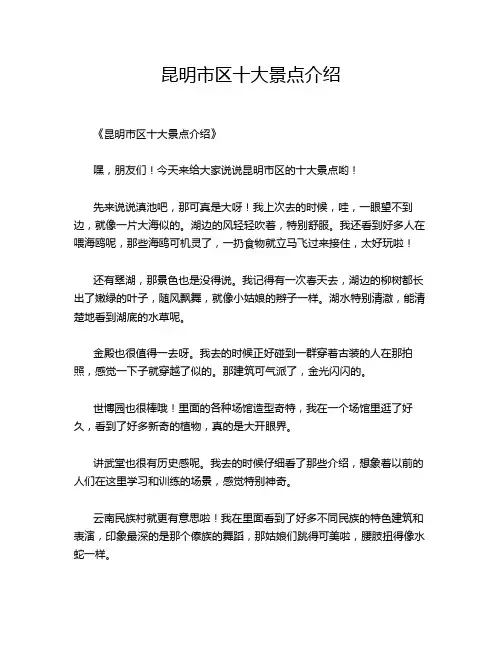 昆明市区十大景点介绍