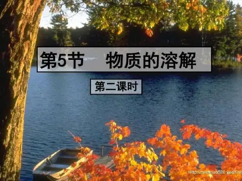 1.5 物质的溶解(2)——溶解度
