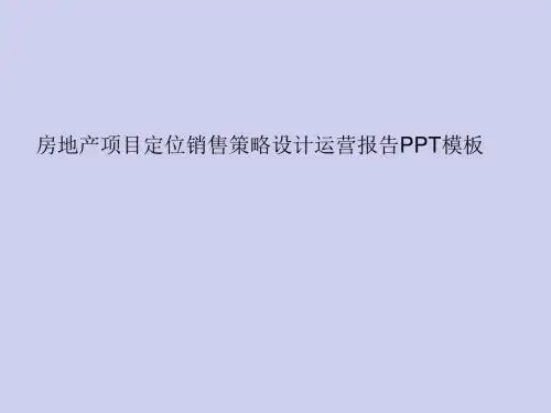 房地产项目定位销售策略设计运营报告PPT模板