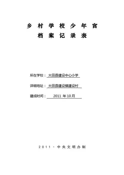 乡村学校少年宫档案记录表