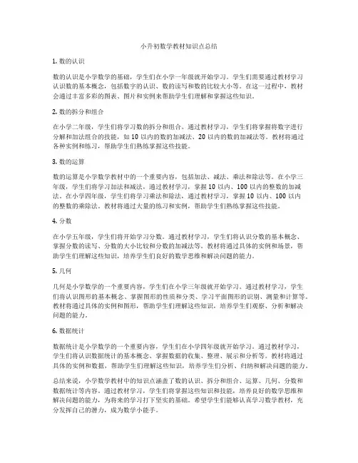 小升初数学教材知识点总结