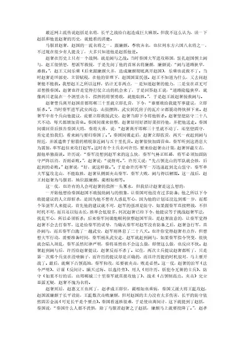 谈“名将”赵括