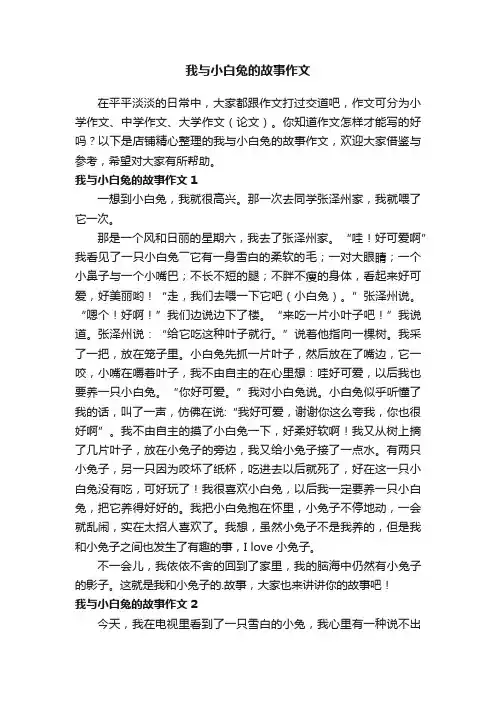 我与小白兔的故事作文