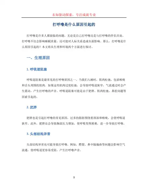 打呼噜是什么原因引起的