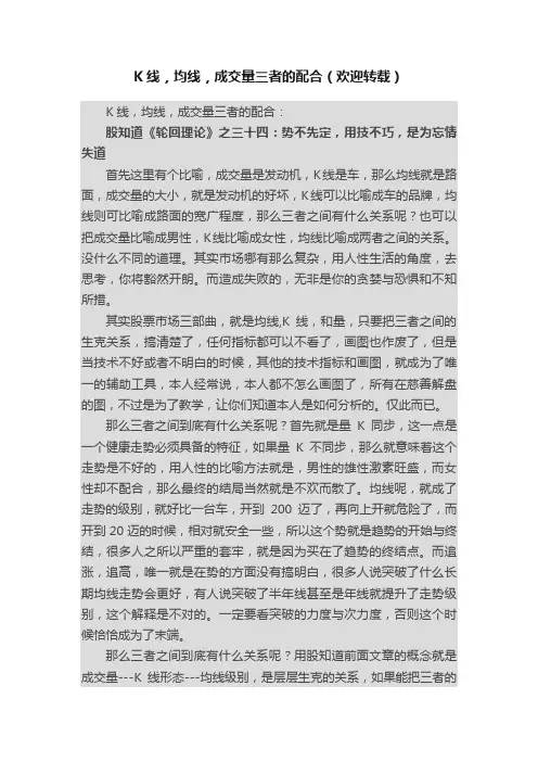 K线，均线，成交量三者的配合（欢迎转载）