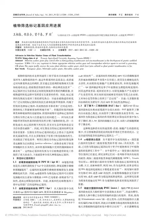 植物筛选标记基因应用进展_王相春