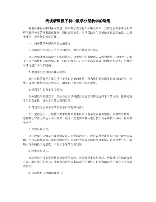 浅谈新课程下初中数学分层教学的运用
