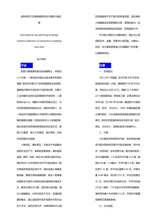 浦东新区川沙镇城镇规划设计国际方案征集
