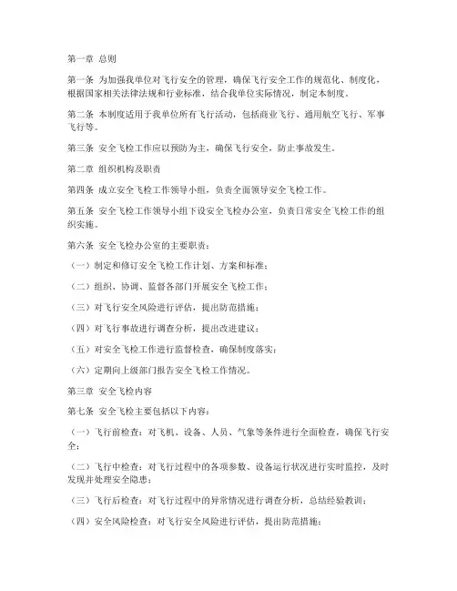 安全飞检管理制度