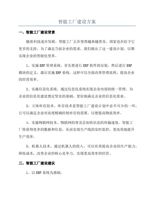 智能工厂建设方案
