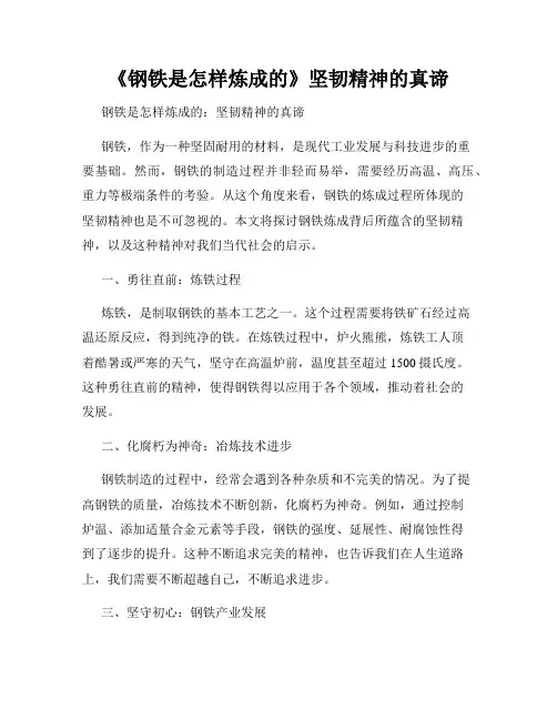《钢铁是怎样炼成的》坚韧精神的真谛