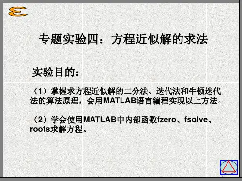 专题实验四  方程近似解的求法