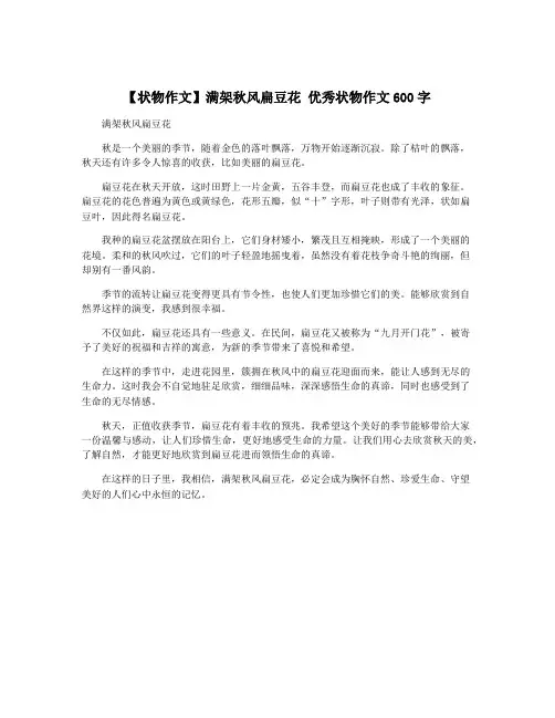 【状物作文】满架秋风扁豆花 优秀状物作文600字