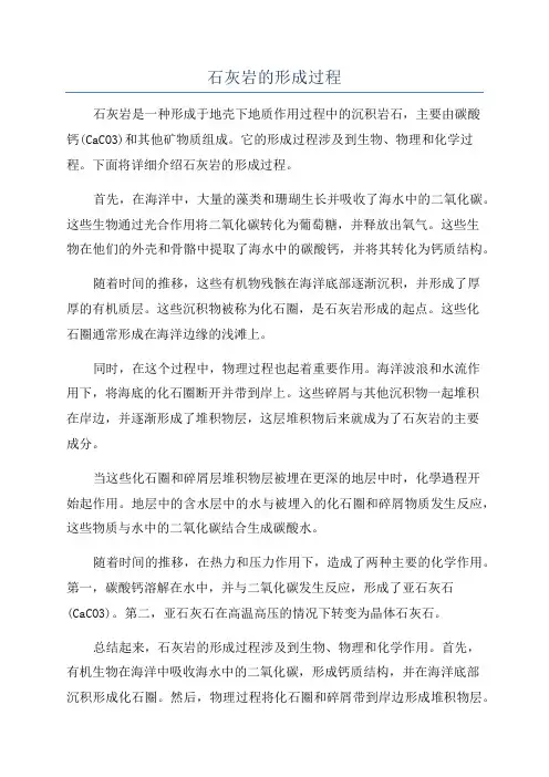 石灰岩的形成过程