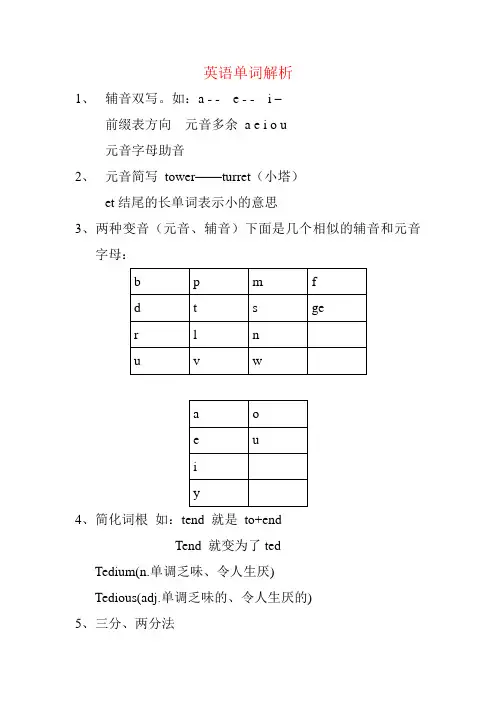 英语单词解析