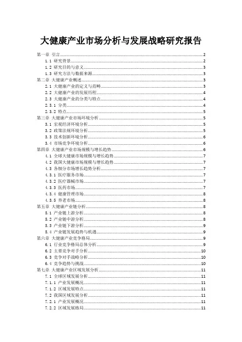 大健康产业市场分析与发展战略研究报告