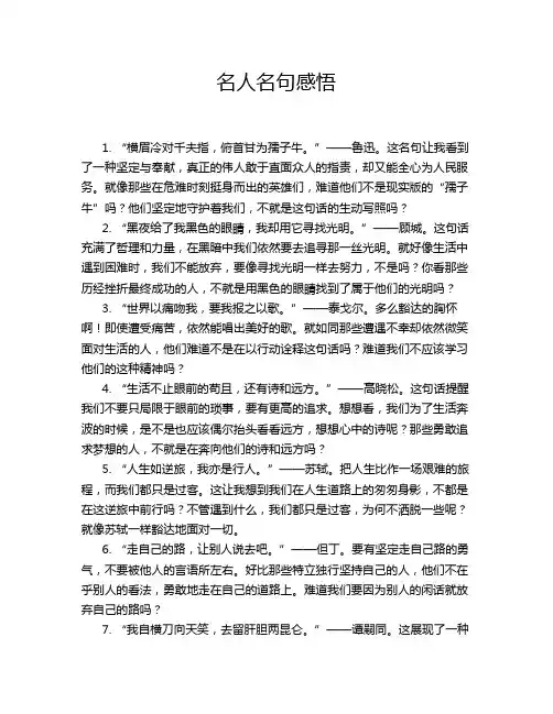 名人名句感悟