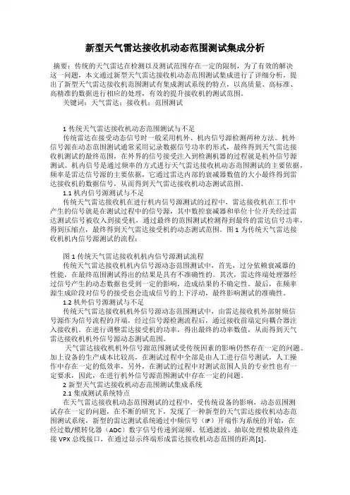新型天气雷达接收机动态范围测试集成分析