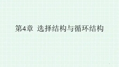第4章  选择结构与循环结构