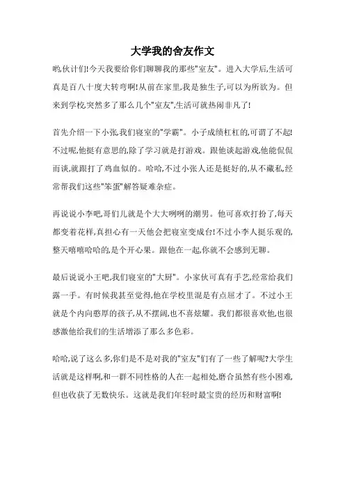 大学我的舍友作文