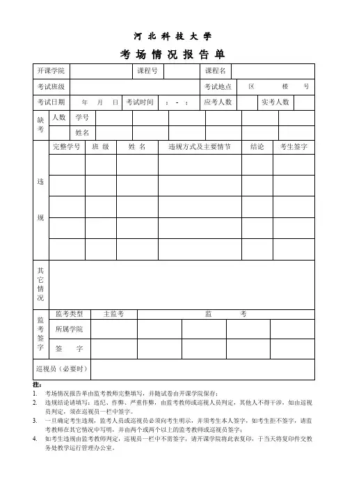 考场报告单