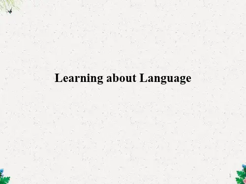 人教版英语必修二课件 Unit 3 Learning about Language 