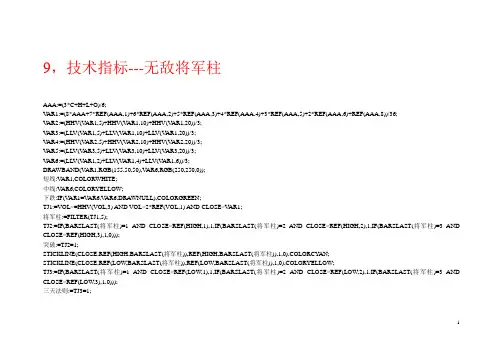 飞毛腿量柱擒涨停(公式源码)9,技术指标---无敌将军柱