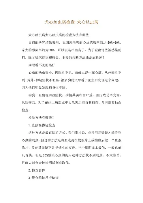 犬心丝虫病检查-犬心丝虫病