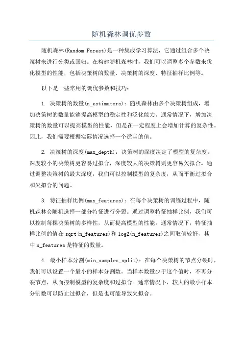 随机森林调优参数