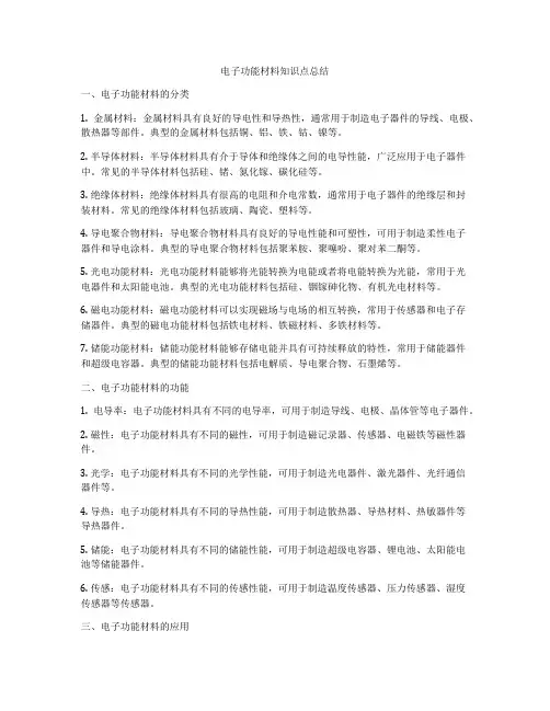 电子功能材料知识点总结
