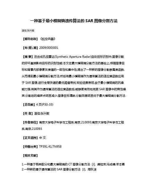 一种基于最小模糊熵遗传算法的SAR图像分割方法