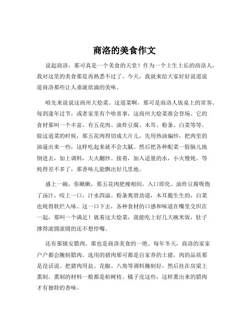 商洛的美食作文