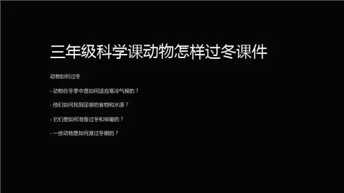 三年级科学课动物怎样过冬课件