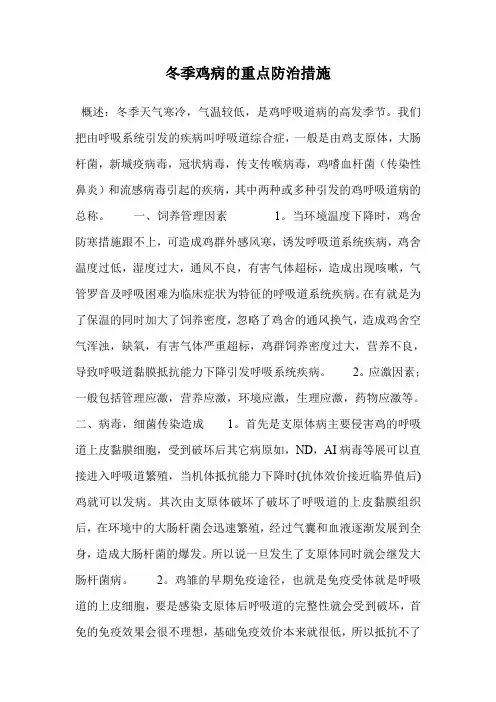 冬季鸡病的重点防治措施.doc