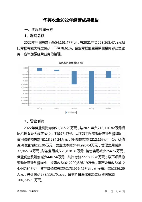 002321华英农业2022年经营成果报告