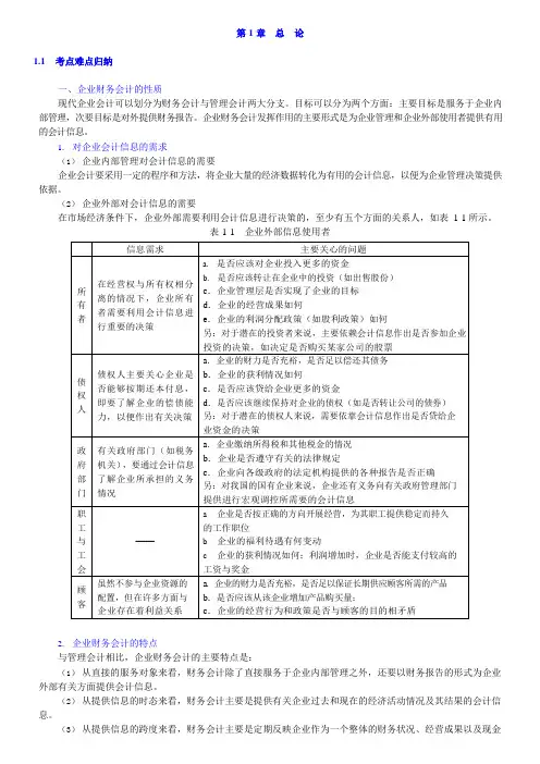 戴德明财务会计学第8版知识点总结笔记课后答案