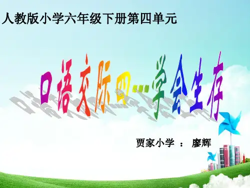 人教版小学六年级语文下册第四单元口语交际与习作《学会生存》精品PPT课件