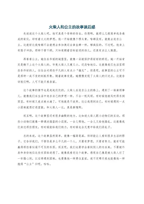 火柴人和公主的故事读后感