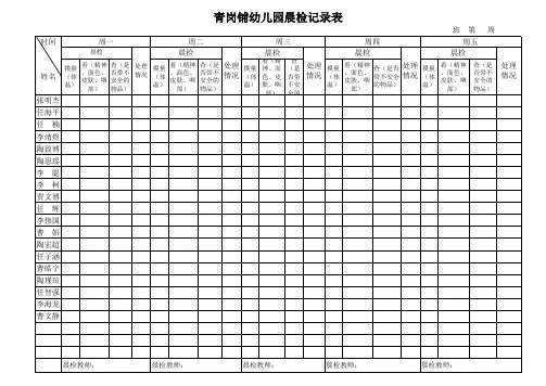 幼儿园晨检记录表(1)