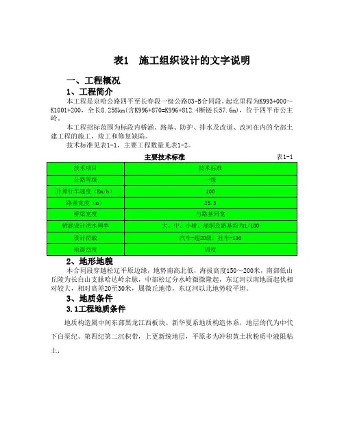京哈高速施组