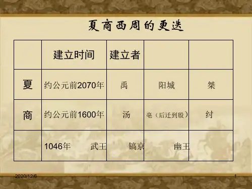 夏商西周的更迭精品PPT教学课件
