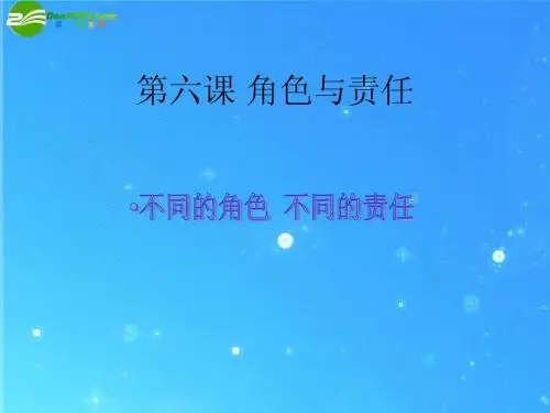 九年级政治_第三单元第6课《不同的角色_不同的责任》课件_陕教版