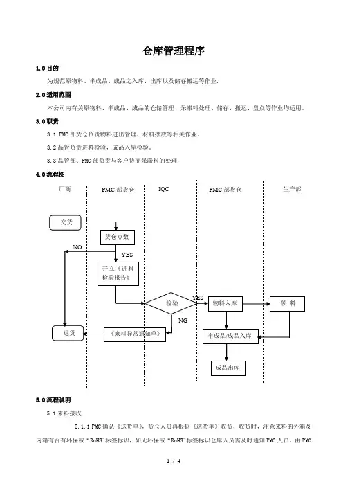 电子厂仓库管理流程