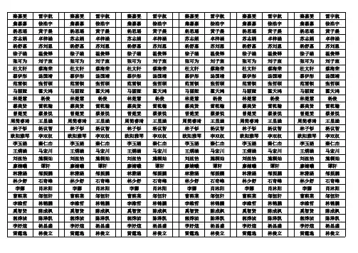 101班点名表格式