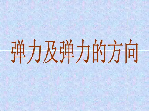 讲课：弹力及弹力的方向