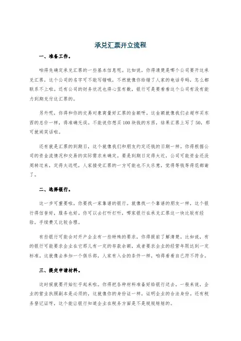 承兑汇票开立流程